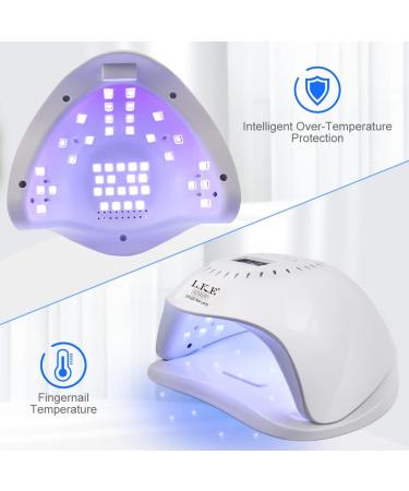 168W Led UV Nail Lamp for Quick-Drying Gel Nails | 10s 30s 60s 99s Timer | Home & Salon Use - White - Buy Online on SooperMarket.com
