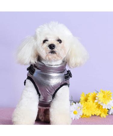 2 in 1 Dog Jacket with Harness for Small Dogs - Warm Outdoor Sports Vest Coat - XXL Silver - Buy Online on SooperMarket.com