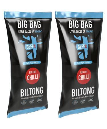 BEEFit Biltong Beef Jerky | 2x250g | High Protein | Gluten Free | Keto Friendly (Red Hot Chilli)
