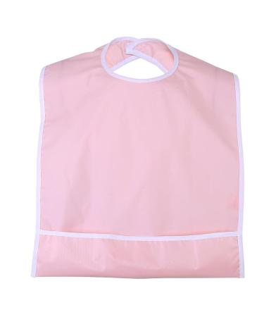Adult Bibs Waterproof Adult Elder Mealtime Bib Clothes Clothing Protector Dining Aid a Perfect Item for the Adult and the Elder Who Lack Ability to Have Meal Reusable(Orange pink)