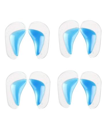 BEHAHAI 4 Pairs Gel Arch Support Insoles Silicone Orthopedic Flat Feet Orthotic Arch Support Insoles Plantar Fasciitis Shoe Arch Support Gel High Heel Inserts Cushion Pads for Women Men (Blue)