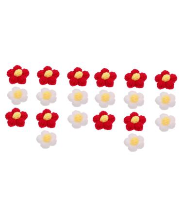 KALLORY 20 Pcs Hairpin Accessories Hair Barrettes Sew on Yarn Flower Yarn Embellishments Headdress DIY Props