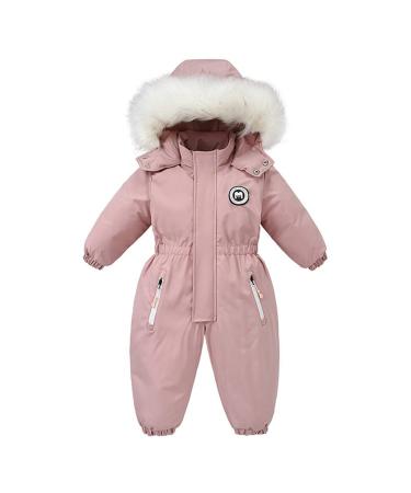 Baby Girls' Snowsuits Kids Waterproof Romper Ski Jackets Suit Boys Fleece Coat Windproof Outwear Pink 2-3 Years