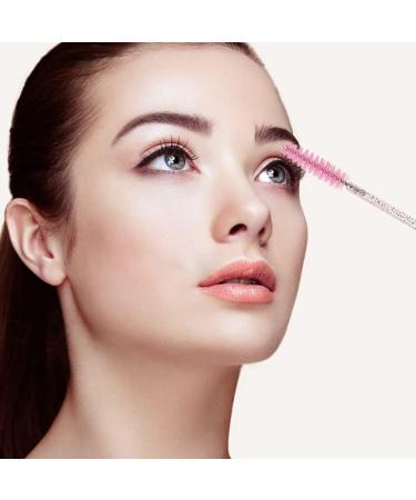 SWKJ 60 PCS Disposable Eyelash Brushes Eyebrow Spoolies Mascara Wands - Crystal Pink | Lash & Brow Applicator Brushes for Makeup Tools - Buy Online on SooperMarket.com