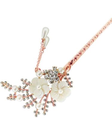 Minkissy 1PC Flower Pearl Hair Chopstick Alloy Hair Pin Chopsticks with Tassel Vintage Hair Stick for Girls Women - Buy Online on SooperMarket.com