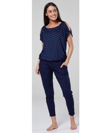 HAPPY MAMA Maternity Breastfeeding Lounge Set 1024p 10 Navy With Stars - Buy Online on SooperMarket.com