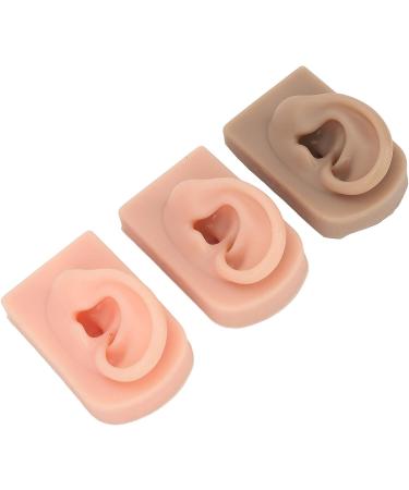 ZJchao 3Pcs Silicone Ear Model - 3 Colors Soft & Flexible Right Ear Simulation Display Props - Buy Online on SooperMarket.com