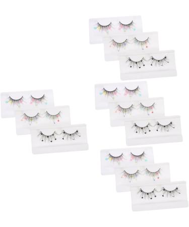 minkissy 12 Pairs Sequin False Eyelashes Pride Outfit Natural False Lashes Cosplay Colored Eyelashes Color Lashes Fake Lashes Natural Pride Makeup Imitation Miss Flash Flower Stickers - Buy Online on SooperMarket.com