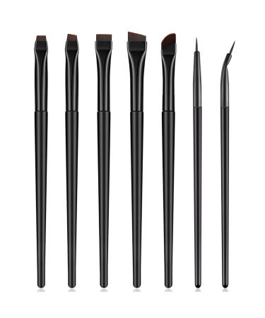 Rytrre 7 Pcs Eyeliner Brush  Professional Eye Liner Makeup Brushes  Angled Flat Definer Ultra Fine Bent Pencil Point Eyeliner Brushes for Precision Liner