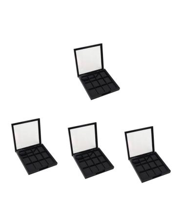 WOONEKY 4 Pcs 12 Empty Eyeshadow Dish Makeup Pallets for Women Travel Eyeshadow Highlight Empty Makeup Black