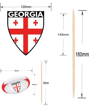 Georgia Flag Rugby Ball Food & Cupcake Picks Toppers Party Decorations (14 Pack) - Buy Online on SooperMarket.com