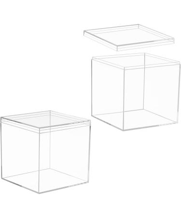 Clear Acrylic Display Boxes with Lid - 4.7x4.7x4.7 Inches for Candy, Jewelry, Coins & Crafts - Buy Online on SooperMarket.com