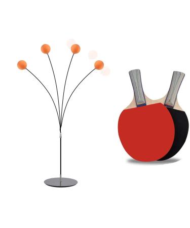 LYM Ping Pong Balls Paddles Set Table Tennis Training Elastic Soft Shaft Equipment Trainer Practice Ball Bulk Children Adult (2 Table Tennis Paddle & 3 Ping-Pong Balls)