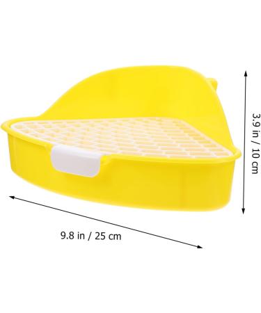 BELLIFFY Box Rabbit Toilet Ferret Litter Sand Bath for Hamsters Dwarf Hamster Toilet Bunny Potty Rat Plastic 25X19X10CM Yellow - Buy Online on SooperMarket.com