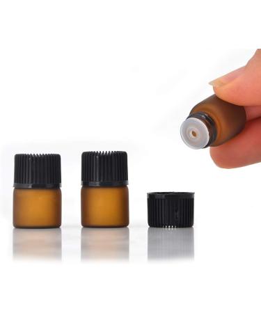 Enslz 50 Empty Amber Glass Bottles for Essential Oils - Refillable Brown 1ml | Perfect for DIY and Craft Projects - Buy Online on SooperMarket.com