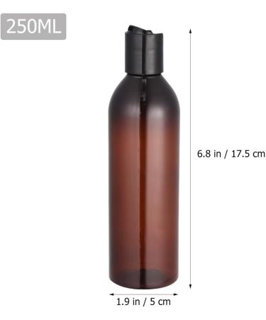 Minkissy Shampoo Dispenser 6pcs 250ml Portable Travel Bottles Plastic Refillable Bottles Plastic Squeeze Bottle with Disc Cap for Shampoo Lotion (Brown Bottle) Travel Size Toiletries - Buy Online on SooperMarket.com