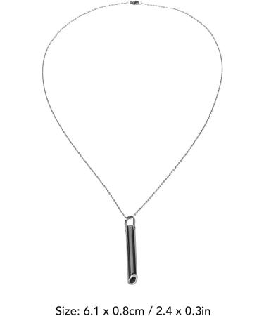 Breathing Necklace Anxiety Relief Necklace Unisex Fashionable Stainless Steel Stress Relief Necklace for Anxiety Relaxation Meditation Calming Down Panic Attack Relief (Black) - Buy Online on SooperMarket.com