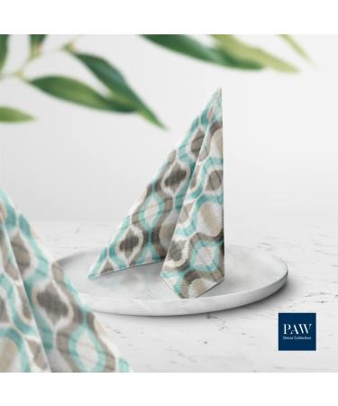 PAW 3-Layer Napkins - 20 Pack | 33x33 cm | Perfect for Weddings Communions & Celebrations | Ethnic Tribal Patterns - Turquoise | International Shipping Available - Buy Online on SooperMarket.com