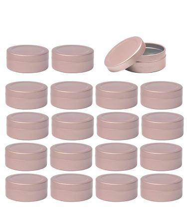 Zeoabsy 24 pieces 20ml matt rose empty aluminum socket aluminum round doses aluminum rose with plastic lid tin cans cream cans for diy ointments candle cosmetics shaving soap matt rose 20ml