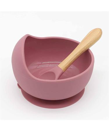 Suction Bowl & Bamboo Spoon Weaning Set | Food Grade Baby Feeding Bowls & Spoons | BPA Free Silicone Children Tableware - Buy Online on SooperMarket.com