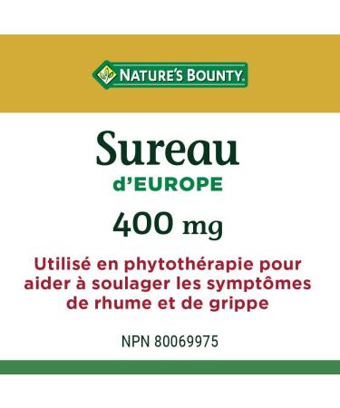 Nature's Bounty Elderberry 400 Mg Help relieve symptoms of colds and flus 100 Capsules - Buy Online on SooperMarket.com