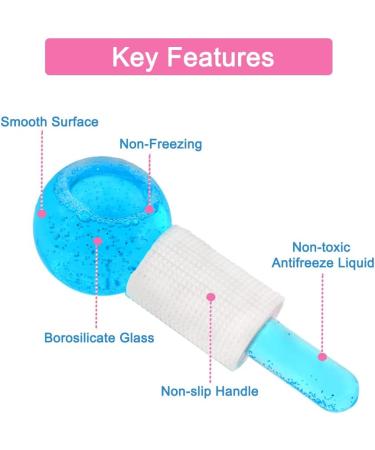 Ice Globes for Face Facial Ice Globes Ice Globes Face Cooling Globes for Tightens Skin Dark Circles Reduce Puffiness and Daily Skincare(Blue) - Buy Online on SooperMarket.com