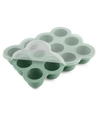 Storage of baby food made of silicone freezing baby food container with silicone lid BPA-free perfect for homemade baby food vegetables ice cubes fruit puree and breast milk green
