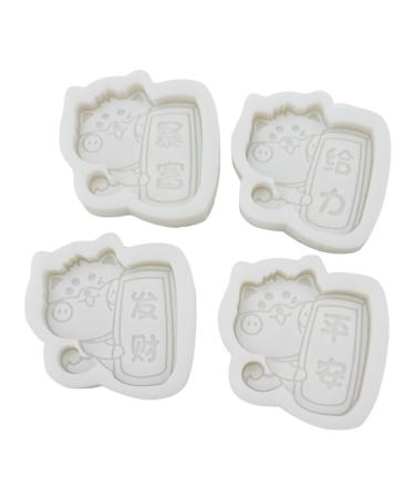 Operitacx 4 Pcs Shiba Inu Drawing Stencil Silicone Molds Baking Mold Creative Crystal Epoxy Mold Plaster Car