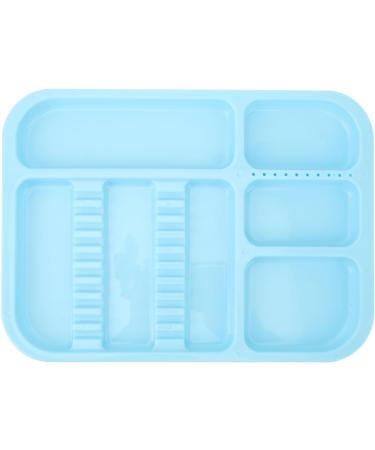HUSHUI Oral Instrument Tray - Divided Plastic Holder for Dental Tools | Healifty Blue Compartment Tray for Efficient Organization - Buy Online on SooperMarket.com