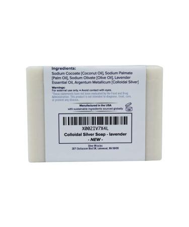 Soothing Lavender Essential Oil Colloidal Silver Soap - Silver Miracles - Buy Online on SooperMarket.com