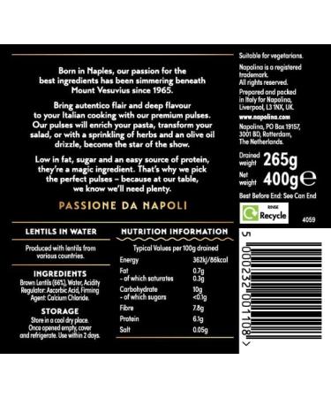 Napolina Lentils in Water 400g - Buy Online at [Your Company Name] - Buy Online on SooperMarket.com