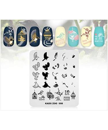 Alexnailart Feathers Bird Eagle Design Stamping Plate - Nail Art Stamping Template (ZO008) - Buy Online on SooperMarket.com