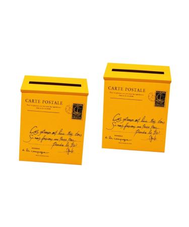 OSALADI 2pcs Box Creative Decoration Mail Wall Post Propyellow Photo Home Ornament Yellowx2pcs mediumx2pcs