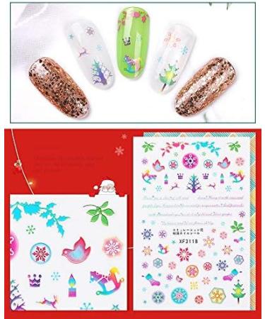 Brishow Christmas Nail Stickers 8 Sheets Nail Polish Stickers Self-Adhesive Elk Snow Nail Art Decals Full Wraps Nail Art Designs for Women Girls - Buy Online on SooperMarket.com