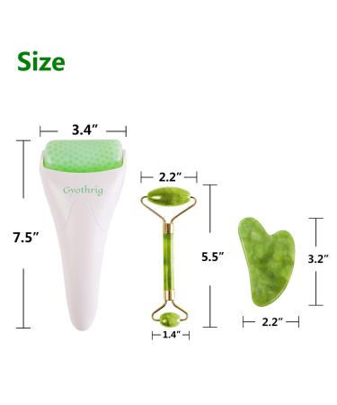 Jade Face Gua Sha Roller - Natural Cooling Anti-Wrinkle Skin Care Tool for Migraine Relief and Muscle Relaxation - Perfect Mother's Day Gift - Buy Online on SooperMarket.com