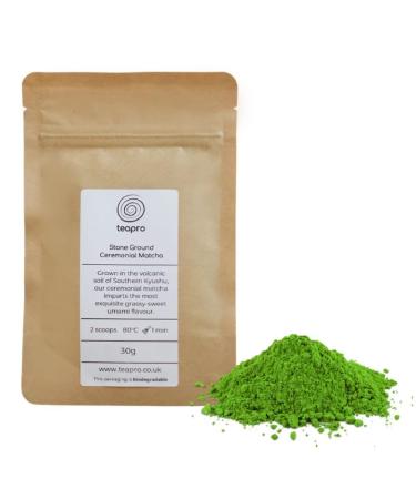 Teapro 30g Ceremonial Grade Matcha Green Tea Powder from Kyushu in Japan | Matcha for Traditional Japanese Tea Ceremony