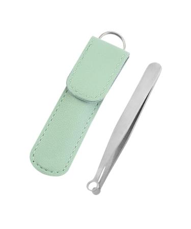 NOLITOY 1set Stainless Steel Nose Hair Clip Nose Trimming Small Nose Hair Tweezer Hair Plucker Hair Trimming Tool Trimmer for Nose Hair Precision Slant Hand Tools Nose Hair Portable 9.9x1cm Green