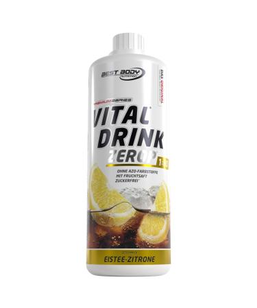 Best Body Nutrition Vital Drink Zerop - iced tea lemon original beverage concentrate - syrup - sugar -free 1:80 results in 80 liters of finished drink 1000 ml iced lemon 1 l (1 Pack)