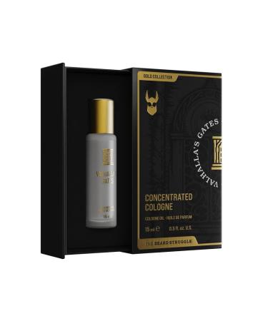 Concentrated Cologne for Men by Beard Struggle - 6x More Longer Than Traditional Colognes - Gold Collection - Valhalla's Gates - Mens Cologne 15 mL / 0.5 US. fl. oz. Glass Roller Bottle