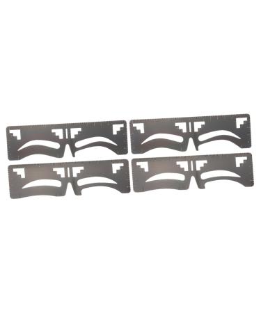 Beavorty 4 Pcs Eyebrow Ruler Makeup Tools Ink Stamp Brow Mapping Eyebrow Shaping Stencil Card Balance