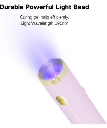 Portable UV LED Nail Lamp - Handfree Mini Light for Gel & Acrylic Nails with Magnetic Stand | USB Rechargeable | 60S Cure - Pink - Buy Online on SooperMarket.com