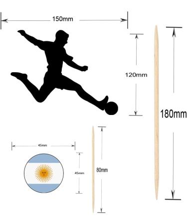 Argentina Football Silhouette Flag Mix Party Food & Cupcakes Picks Decorations Toppers World Cup 2022 (pack of 14) - Buy Online on SooperMarket.com