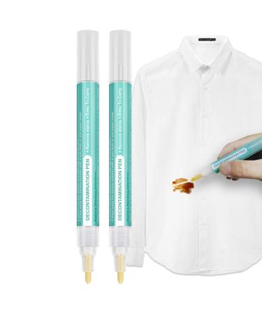 Bleach Pen Stain Remover Pen for Clothes Wash Instant Stain Remover Stick Laundry Free Portable Grease Stain Removing Pen (2PC)