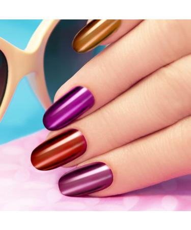 Yagoyan 10 Jars Chrome Nail Powder Kit - Holographic Chameleon Pigments | Nail Art Glitters for Mirror Effect | Eyeshadow Applicators - Buy Online on SooperMarket.com