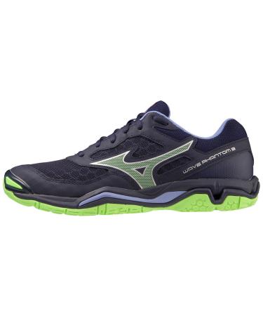 Mizuno Unisex Wave Phantom 3 Indoor 40.5 EU Eblue Techgreen Lolite