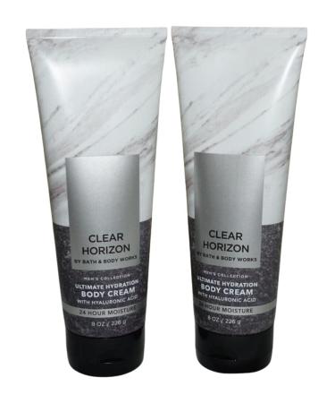 Bath and Body Works Men's Collection Ultimate Hydration Ultra Shea Body Cream 8 Oz 2 Pack (Clear Horizon)