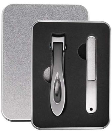 OUHUAN 2x Set Thick Toenail & Fingernail Cutter with Wide Opening Stainless Steel Silver & Black - Buy Online on SooperMarket.com