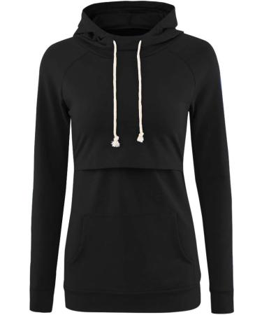 Love2Mi Women's Maternity Nursing Shirt - Layered Wrap Design - Black XL - Buy Online on SooperMarket.com