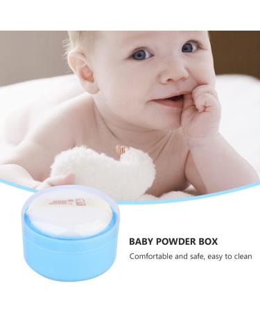 OSALADI Blue Baby Powder Container with Puff - Travel Size Talcum Storage Box for Face & Body - Hand Holder Included - 1 Pack - Buy Online on SooperMarket.com