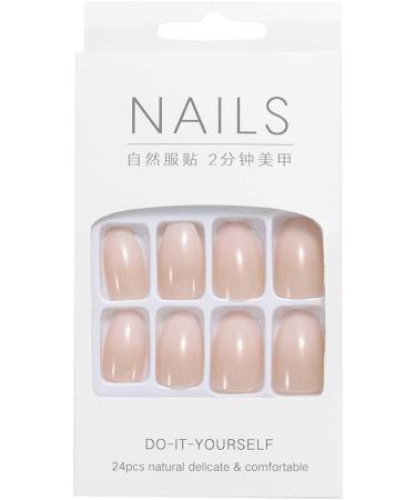 Brishow Short Fake Nails Peach Gradient Ballerina - 24pcs Full Cover Acrylic Stick on Nails for Women and Girls - Buy Online on SooperMarket.com